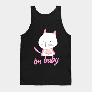 Im Baby Meme Cute Cat Pink And White Youthful Neko Kitten Kawaii Tank Top